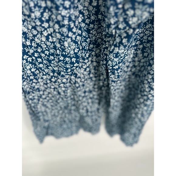 Baltic Born Hadley Smocked Jumpsuit Blue White Ditsy Floral Print Size Small - Picture 6 of 13